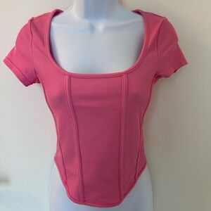 H&M Pink Square Neck Corset Top